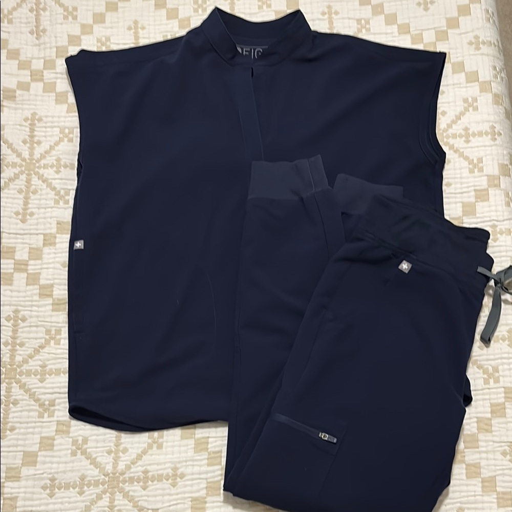 Figs Blue Jacket with Matte Finish